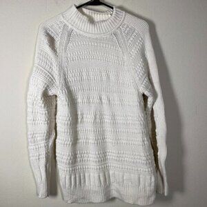Club Monaco Women's LS Ivory Wool/Cashmere Heavy Knit Sweater!